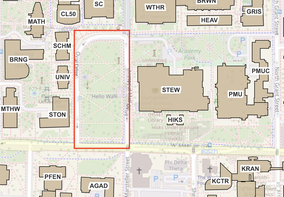 Memorial Mall Map